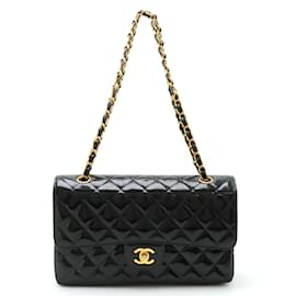 Chanel-Sac à épaule à double chaîne Chanel Matelassé 25 Coco Mark-Noir