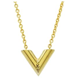 Louis Vuitton-Louis Vuitton Essential V Pendant Necklace-Golden