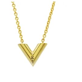 Louis Vuitton-Louis Vuitton Essential V Pendant Necklace-Golden