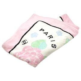 Serviette de bain Chanel Camélia Coco Mark Rose Blanc