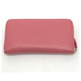 Chanel-Chanel Pink Leather Long Wallet-Pink