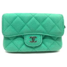 Chanel-Monedero de cuero verde Chanel-Verde