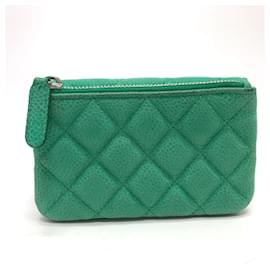 Chanel-Monedero de cuero verde Chanel-Verde