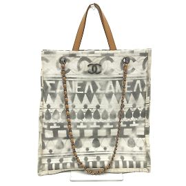 Bolsa Chanel CC Mark 2WAY com corrente Bege