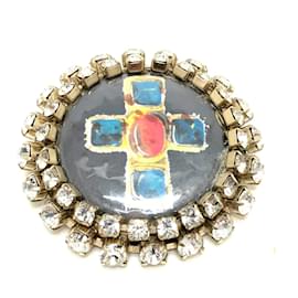 Chanel-Chanel Black Gold Plated Brooch-Black