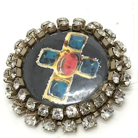 Chanel-Chanel Black Gold Plated Brooch-Black