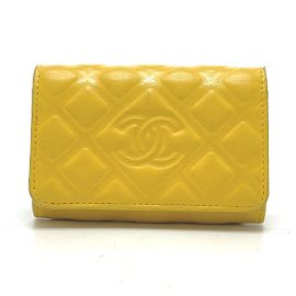 Chanel Yellow Leather Keycase Yellow