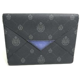 Berluti Black Leather Clutch Bag Black
