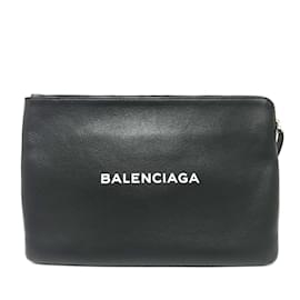 Balenciaga-Clutch de couro preto Balenciaga-Preto
