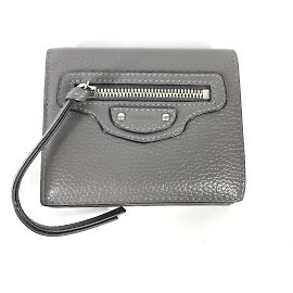 Balenciaga graue Leder-Bi-Fold-Brieftasche Braun