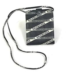 Balenciaga-Bolsa de ombro de couro preto Balenciaga-Preto