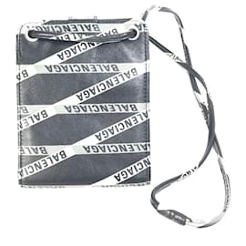 Balenciaga-Bolsa de ombro de couro preto Balenciaga-Preto