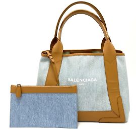 Balenciaga Blue Leather Tote Bag Blue