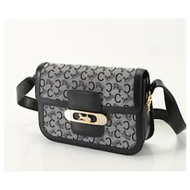 Céline-Bolso de hombro de cuero Celine Sulky Carriage Hardware-Azul marino