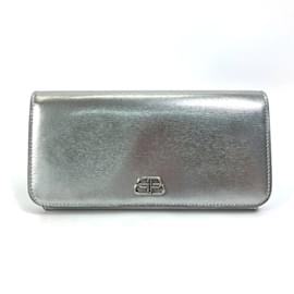Balenciaga-Balenciaga Silver Long Wallet-Silvery