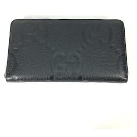 Gucci-Gucci Jumbo GG Zip Around Long Wallet-Black