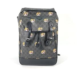 Gucci-Gucci Interlocking G Tiger Backpack-Black