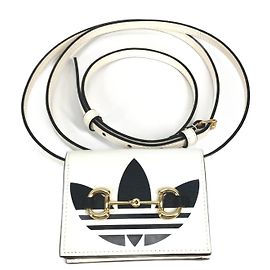 Carteira bi-fold Gucci em couro branco Adidas Branco