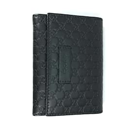 Gucci-Gucci 544030 Guccissima Two Fold Card Case-Black