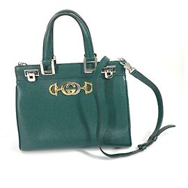 Sac à main en cuir vert Gucci Vert
