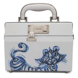 Christian Dior-Christian Dior Handbag Lock Bag-Brown,Blue