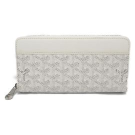 Billetera bi-fold de cuero blanco Goyard Blanco