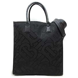 Burberry-Burberry 2-Way Tote Bag in Black Nylon-Black