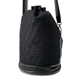 Fendi-Fendi Zucca Nylon Shoulder Bag-Black
