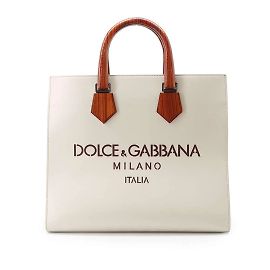 Dolce & Gabbana Beige Leather Tote Bag Beige
