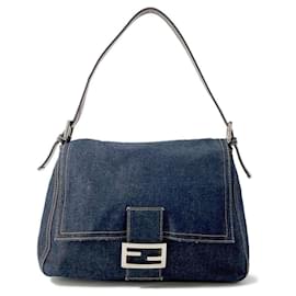 Fendi-Bolsa de mão Fendi Mamma Bucket em denim-Azul