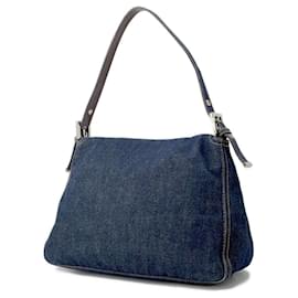 Fendi-Bolsa de mão Fendi Mamma Bucket em denim-Azul