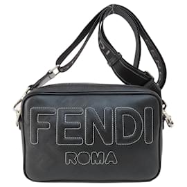 Fendi-Fendi Black PVC Shoulder Bag for Men-Black