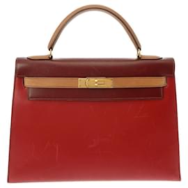 Hermès-Sac à main Hermes Kelly 32-Rouge,Autre