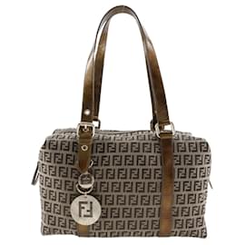 Fendi-Fendi Zucca Shoulder Bag-Bronze