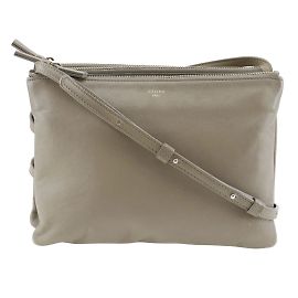 Céline Bolsa de ombro grande Celine Trio Marrom