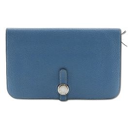 Hermès Hermes Dogon GM Long Wallet Blue