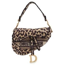 Christian Dior-Christian Dior Saddle Bag in Canvas Leopard-Other