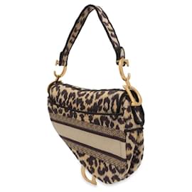 Christian Dior-Christian Dior Saddle Bag in Canvas Leopard-Other