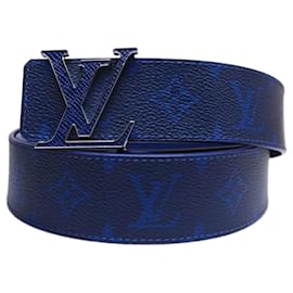 Louis Vuitton-Louis Vuitton Taigarama Reversible Belt-Blue