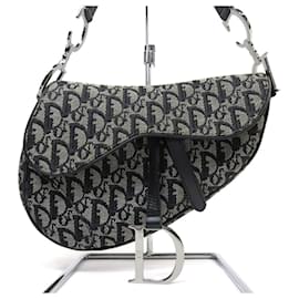 Christian Dior-Christian Dior Trotter Saddle Bag Pouch-Navy blue
