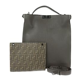 Fendi-Fendi Peekaboo I See You Tote Bag-Brown