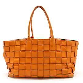 Bottega Veneta-Bottega Veneta Maxi Intrecciato Cabas Tote Bag-Laranja