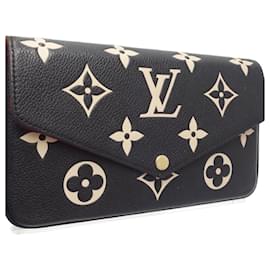 Louis Vuitton-Cadena de billetera Pochette Felicie Louis Vuitton-Negro,Beige