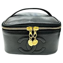 Chanel-Chanel Coco Mark Horizontal Vanity Bag-Black