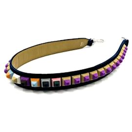 Fendi-Fendi Women's Navy Suede Leather Shoulder Strap-Navy blue