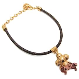 Louis Vuitton-Louis Vuitton Monogram Bracelet Vivienne Kickflip-Golden,Monogram