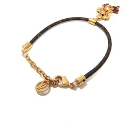 Louis Vuitton-Louis Vuitton Monogram Bracelet Vivienne Kickflip-Golden,Monogram