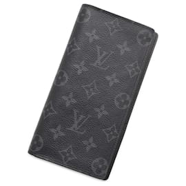 Louis Vuitton-Louis Vuitton Long Wallet Monogram Eclipse Portefeuille Brazza-Black