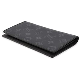 Louis Vuitton-Louis Vuitton Long Wallet Monogram Eclipse Portefeuille Brazza-Black