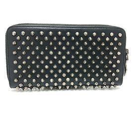 Cartera larga de cuero negro Christian Louboutin Negro